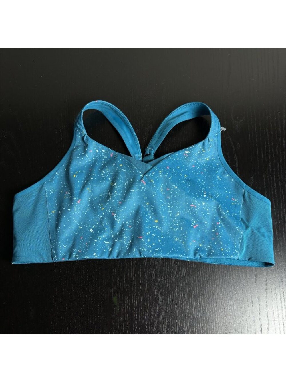 BROOKS Size 40C Drive Convertible Sports Bra Blue Print Wireless